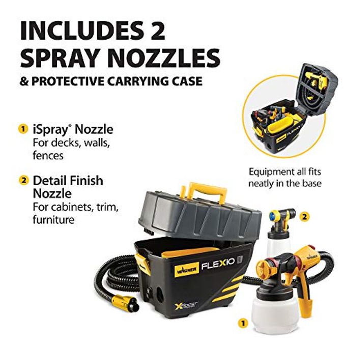 Wagner Spraytech 0529091 Flexio 5000 Stationary Hvlp Paint & Stain Sprayer, Sprays Most Unthinned Latex, Includes 2 Nozzles, Ispray Nozzle & Detail Finish Nozzle, Complete Adjustability For All Needs - Image 3