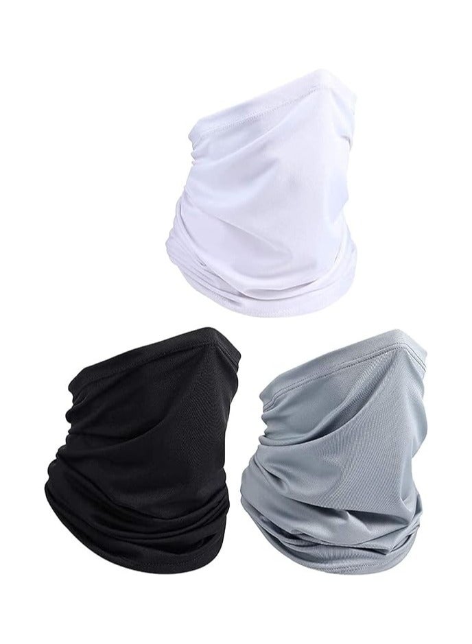 3 Pack Neck Gaiter, Summer Cooling Face Mask Scarf, UV Protection Headwear, Breathable Face Cover Scarf for Cycling,Skiing, Fishing and Hiking - Image 1