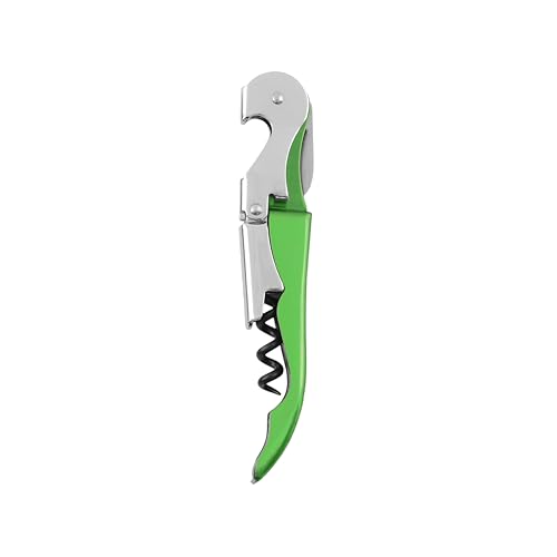 True Truetap Double Hinged Waiter's Corkscrew Wine Opener, Stainless Steel Wine Bottle Opener with Built In Foil Cutter, Home Bar Tools, Bar Cart Accessories, Wedding Gifts, Set of 1, Lime Green - Image 1