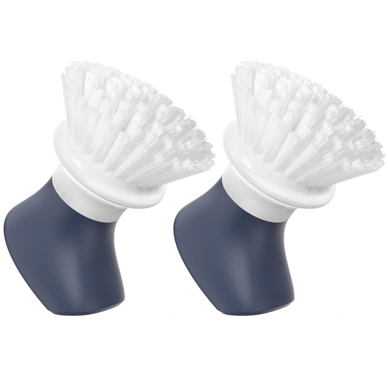 ROSEOK Dish Scrub Brush,Self-Standing Palm Brush with Ergonomic Grip for Cleaning Dishes,Non-Stick Pans and Sinks,Navy Blue,2 Pack - Image 1