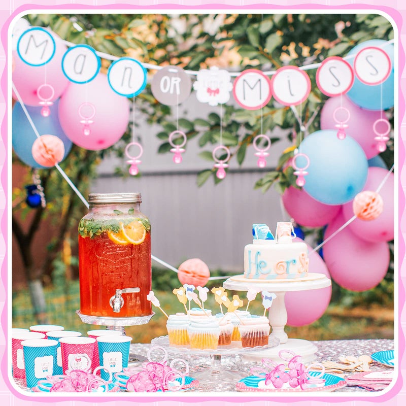 Coume 100 Pcs 2.5 Inch Baby Shower Pacifiers Acrylic Mini Baby Pacifiers Gifts Gender Reveal Party Favors for Gender Neutral Game Birthday Supplies(Pink) - Image 5