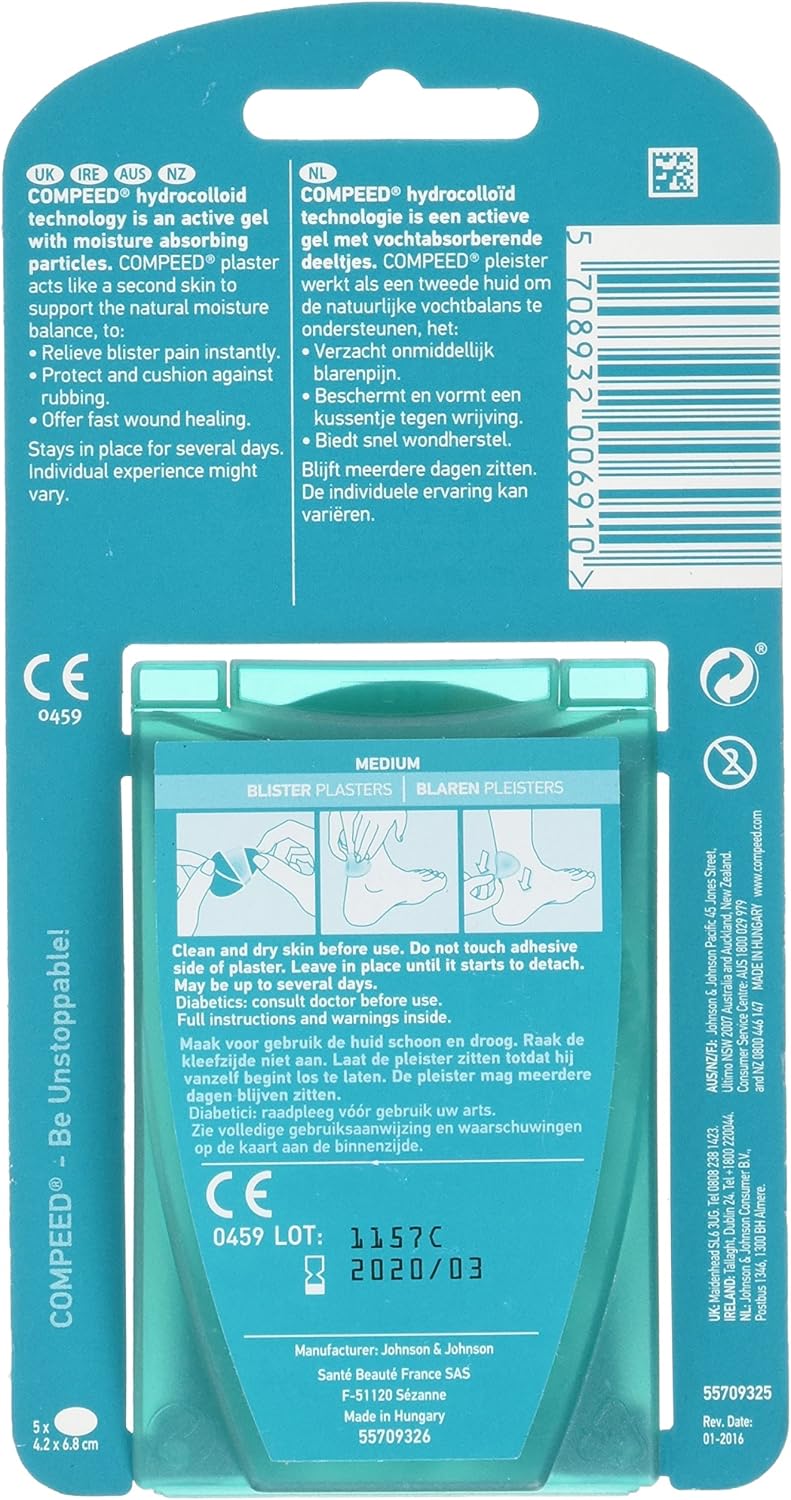 Compeed Blister Plasters Heel 5 Plasters - Image 2