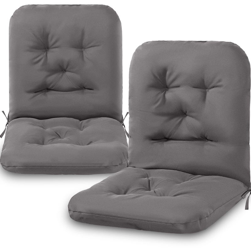 Chunful Chunful Back Chair Cushion Outdoor Indoor Tufted SeatBack Patio Seating Cushions Waterproof Weather Resistant Patio Rocking Pads for OutdoorDark Gray2 Pcs 