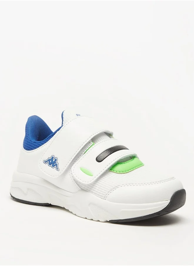 Kappa Boys' Panelled Sports Shoes with Hook and Loop Closure