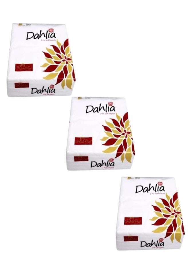 جرين تري مناديل ورقية مزدوجة الطبقات بنقشة زهرة الداليا من جرين تري، 50 قطعة في العبوة، طبقتان، مقاس 40 × 40 (3) - Image 1