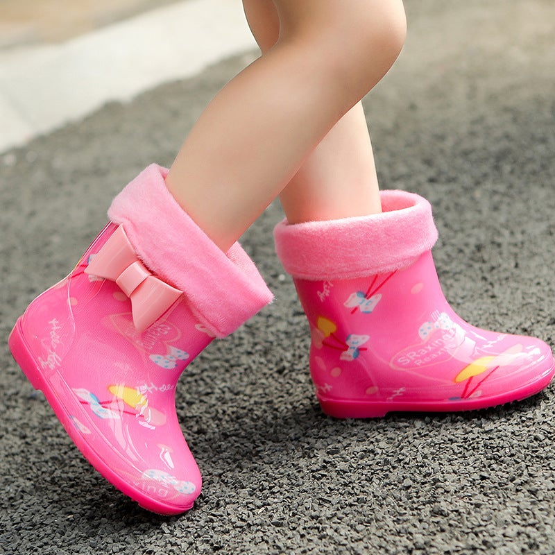 Children'S Rain Boots Small Flower Cloth Bow Export Japanese And Korean Fashion Children'S Rain Boots Rain Boots - Image 5