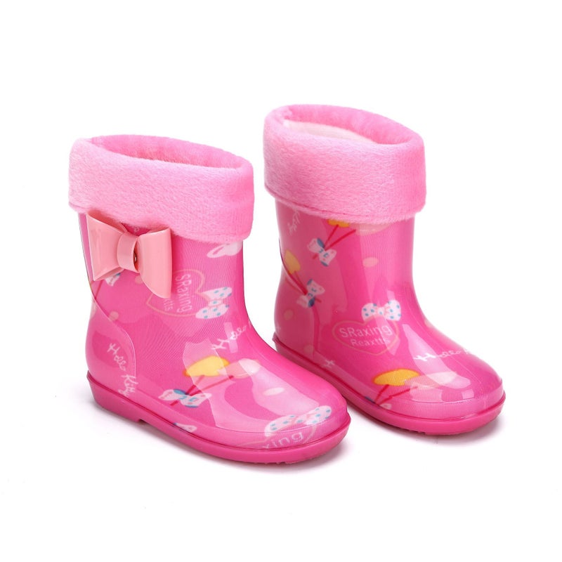 Children'S Rain Boots Small Flower Cloth Bow Export Japanese And Korean Fashion Children'S Rain Boots Rain Boots - Image 1