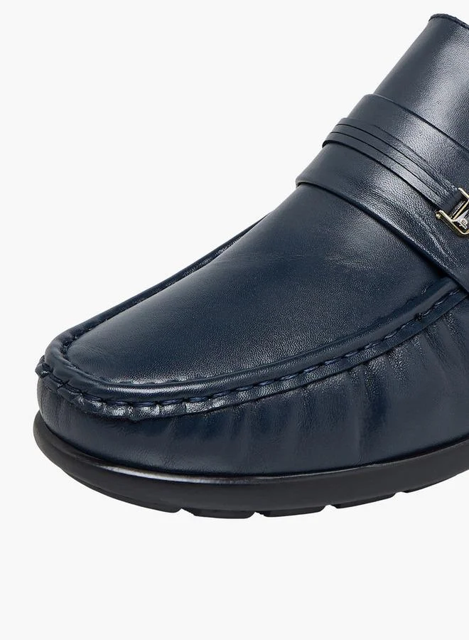 Pinosos Navy Men Slip-On Genuine Leather Loafers for Men | Best Price UAE