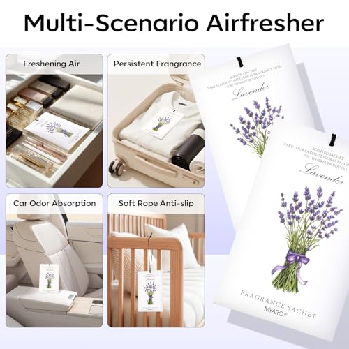 MYARO 12 Packs Lavender Scented Sachets Air Freshener for Drawer and Closet, Long-Lasting Sachet Bag Room Car Odor Deodorizer Fresh Scent Home Fragrance - Image 3