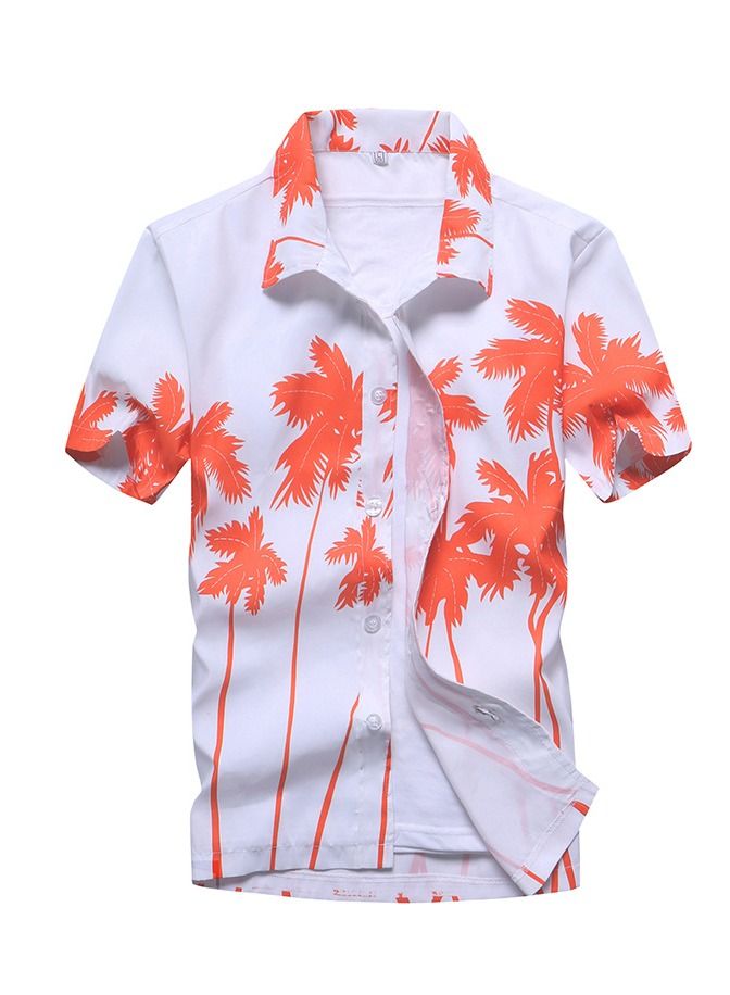 Men's Summer Short Sleeve Shirt Loose Beach Printed
