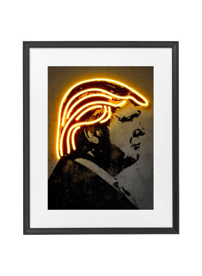 Boomah Accessories Donald Trump Neon Printed Poster With Frame 50x40 cm