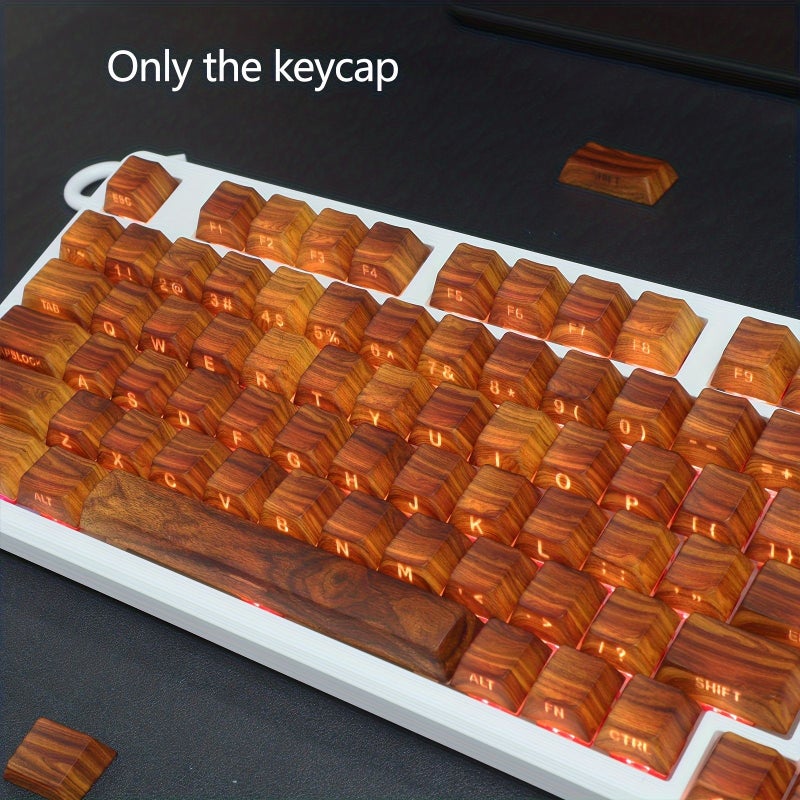 PBT Cherry Profile Keycaps With Side Engraving Wood Grain Box For Mechanical Keyboards MX Switches 6 25U Spacebar Gaming Office - Image 4