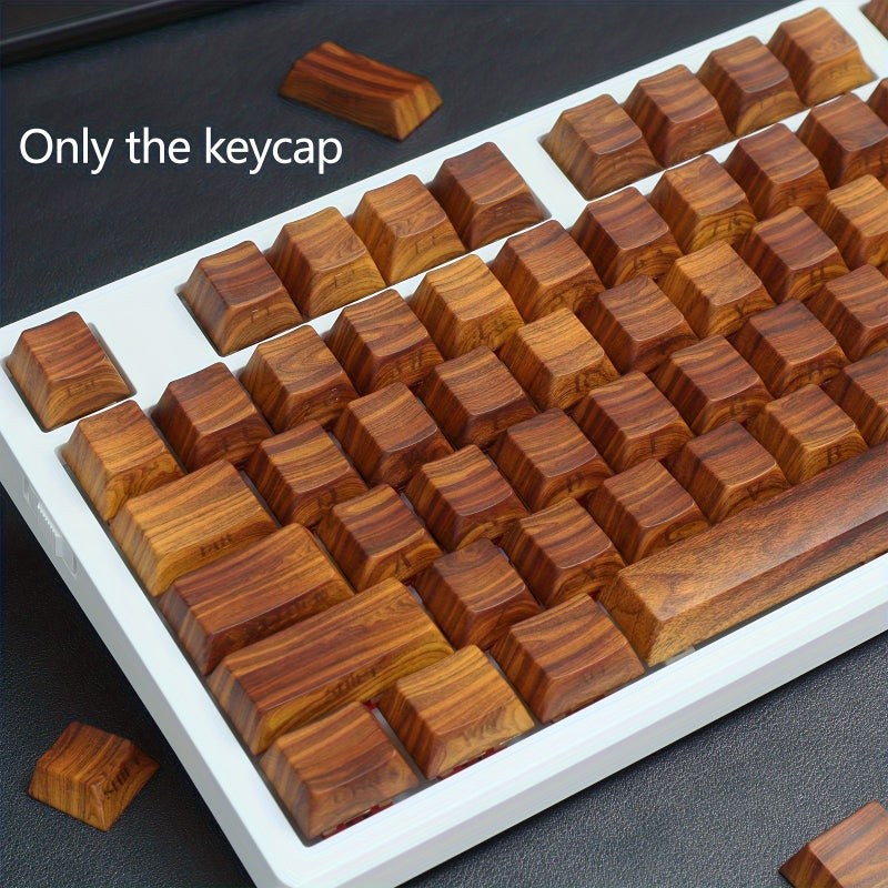 PBT Cherry Profile Keycaps With Side Engraving Wood Grain Box For Mechanical Keyboards MX Switches 6 25U Spacebar Gaming Office - Image 5