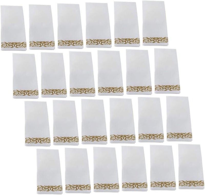 مناديل ورقية زخرفية مطبوعة بالذهب 40x30 سم 50 قطعة للاستخدام لمرة واحدة للحفلات والأعراس والفعاليات واكسسوارات العطلات - Image 1