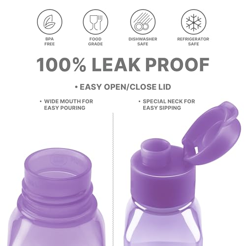 Milton Bulk Set of 16 Multicolor 10oz Water Bottles for Kids and Adults - Leak Proof With Carry Strap - Square Reusable for Juice, Drinks - BPA-Free Dishwasher-Safe - Image 3