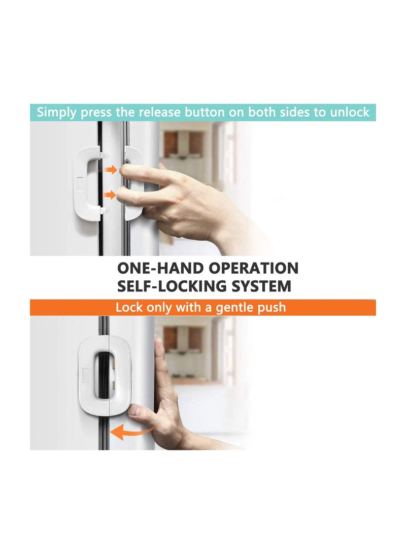 SYOSI Upgrade Home Refrigerator Fridge Freezer Door Lock, Latch Catch Toddler Kids Child Baby Safety Lock Easy to Install and Use 3m Vhb Adhesive No Tools Need or Drill for Most Fridges(White, 2 Pack) - Image 3