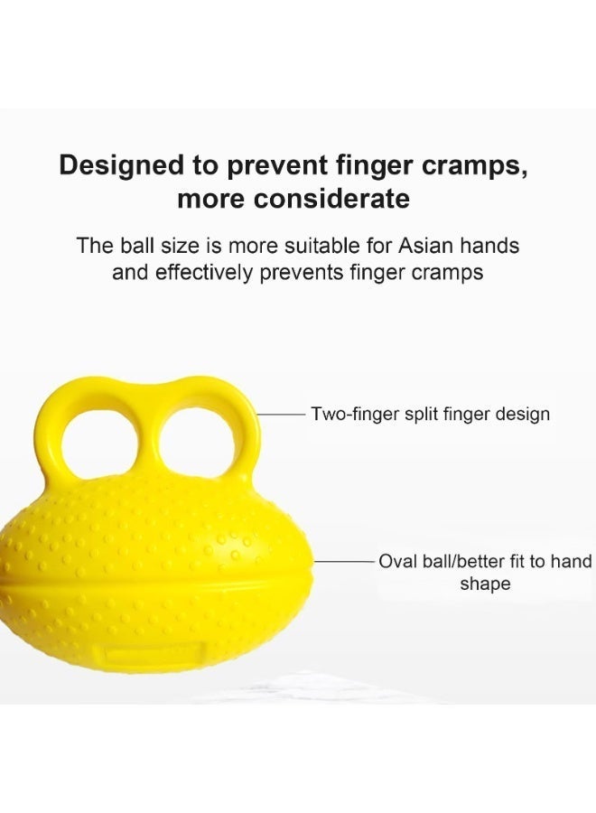 Chabeia Grip Strength Ball Trainer - Hand Exercise Device, Finger Flexor with, Portable Multifunctional Gripper Massage Fitness Equipment, Finger Extension Exerciser for Rehab, Arthritis, Carpal Tunnel（Yellow） - Image 4