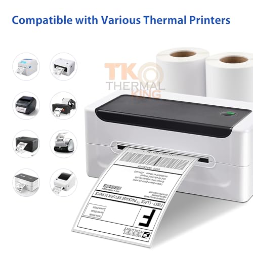 TK Thermal King, (220 Labels/Roll) 4" x 6" Direct Thermal Labels, White Perforated Strong Adhesive Water Resistant Stickers for Mailing Shipping - Image 3