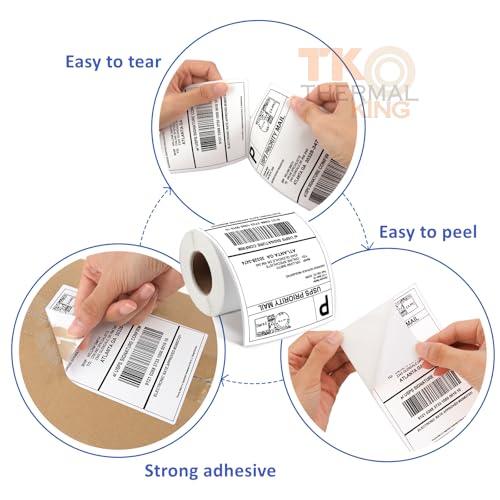 TK Thermal King, (220 Labels/Roll) 4" x 6" Direct Thermal Labels, White Perforated Strong Adhesive Water Resistant Stickers for Mailing Shipping - Image 4