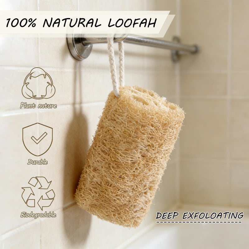 Balifeel Natural Loofah Sponge Organic Loofa Set 6 Pack,Exfoliating Body Scrubber Shower Luffa Men and Women for Bath Cleaning Skin Back and Face Eco Tool - Image 4