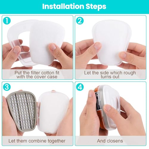 Serplex® 2PCS Filter Cartridges for 6001 Respirator Mask, Replacement Cartridge Filters for Industrial Respirator Mask, Effective Chemical Protection Filters for Paint Spraying and Vapor Safety - Image 5