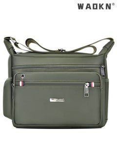 WAOKN Messenger Bag for Men,Shoulder Bag for All-Purpose Use Travel Bag Sling Bag Crossbody Bags,Hand Luggage,Leisure,Work,Office,Nylon Messenger Bag for Work Business Office School Bags Purse (Green)  - Image 1