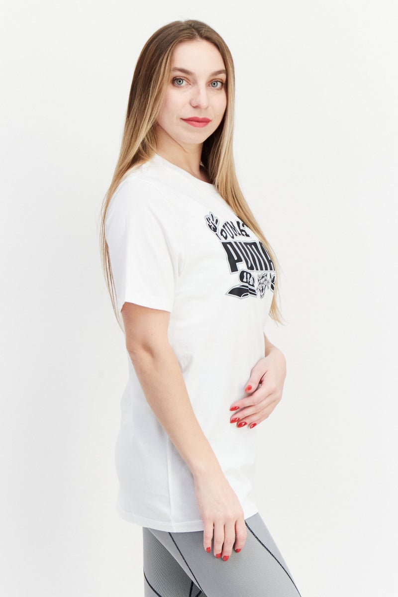 PUMA تي شيرت تدريب قصير الأكمام للنساء، أبيض - Image 4