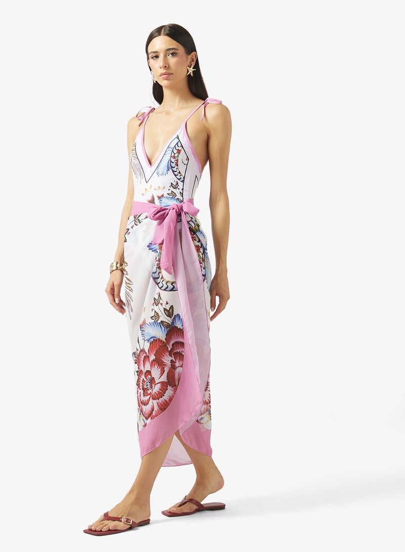 ELLA Printed Swimsuit With Sarong - Image 1