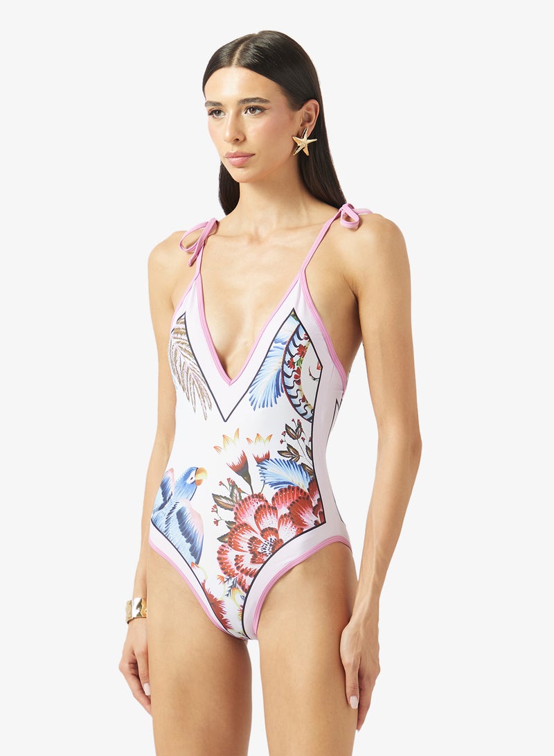 ELLA Printed Swimsuit With Sarong - Image 3