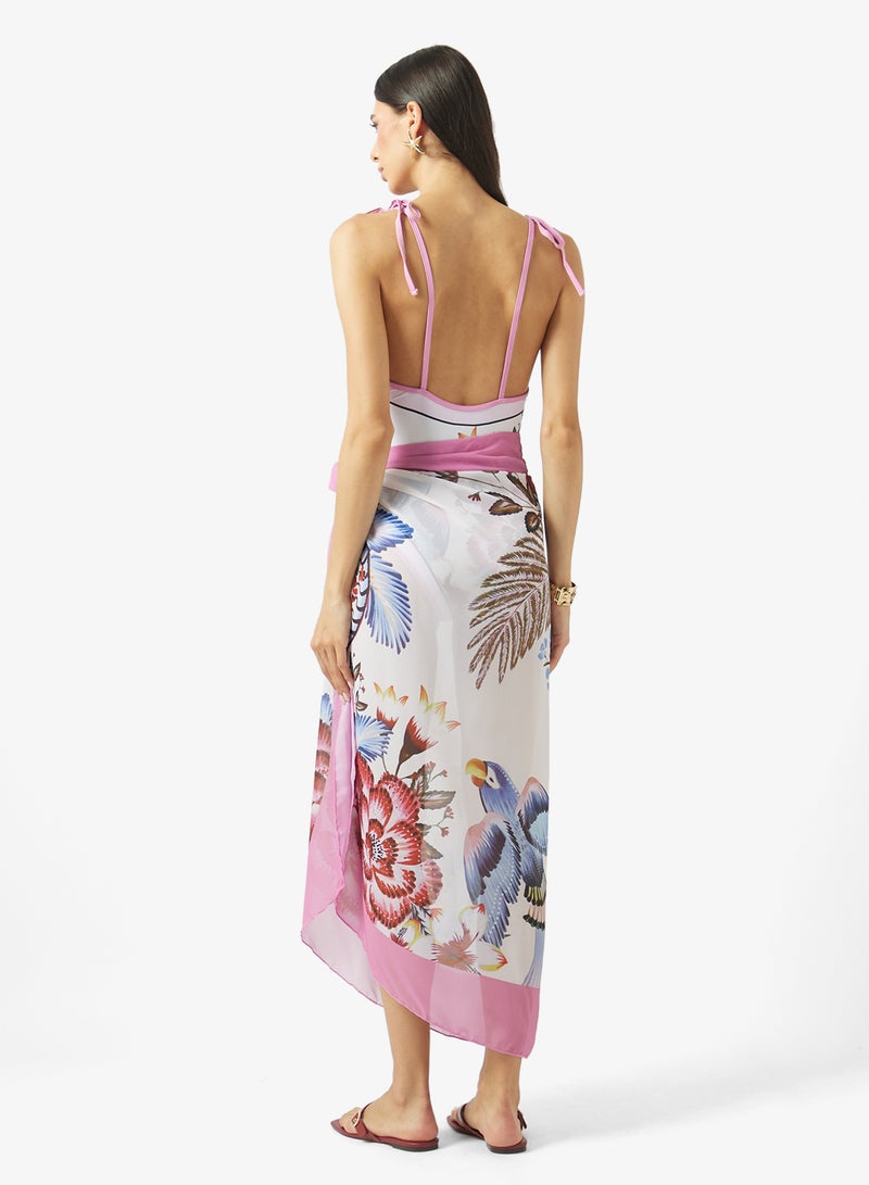 ELLA Printed Swimsuit With Sarong - Image 2