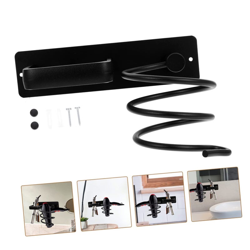 Wall Mounted Hair Dryer Holder Stand With Curler Organizer Storage Rack Easy Install - Image 4