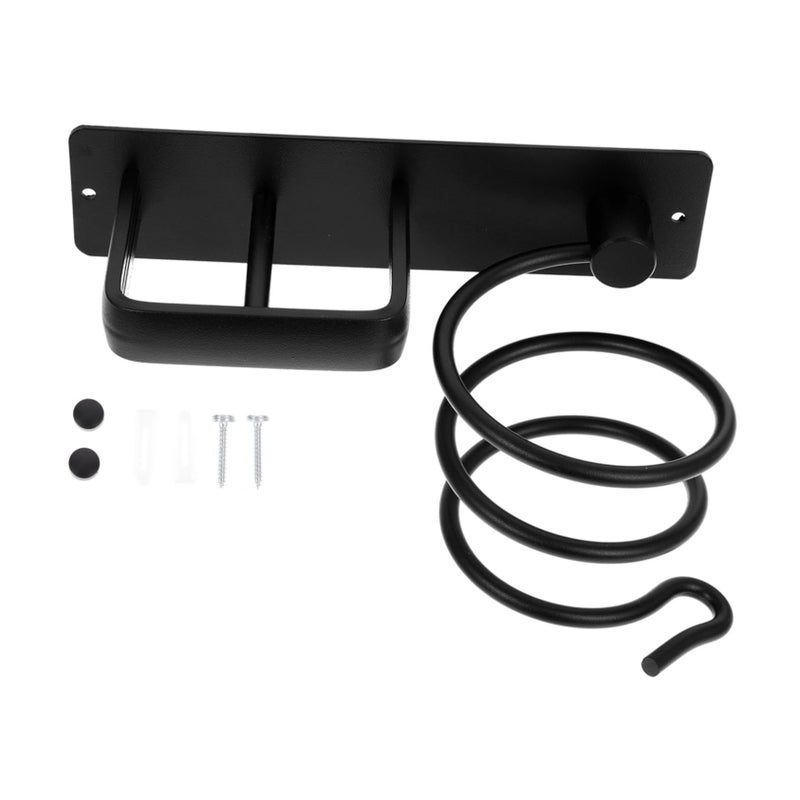 Wall Mounted Hair Dryer Holder Stand With Curler Organizer Storage Rack Easy Install - Image 2