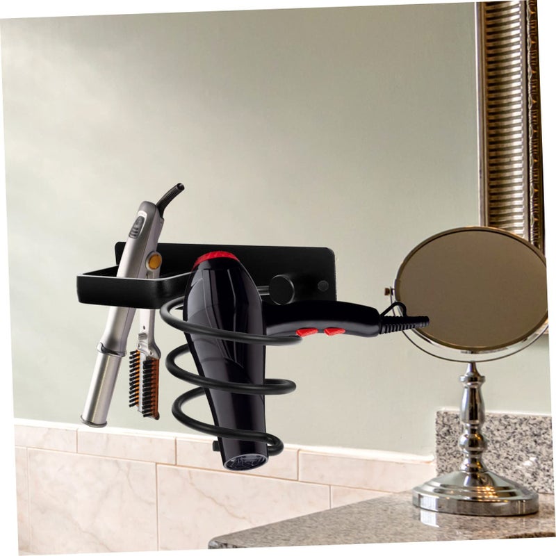 Wall Mounted Hair Dryer Holder Stand With Curler Organizer Storage Rack Easy Install - Image 5