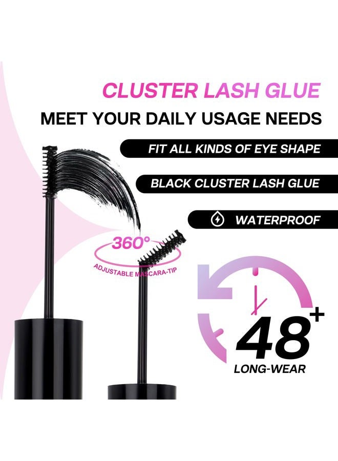 Calailis Cluster Lash Glue Lash Sealer and Lash Remover Kit, Super Strong Hold and Long Lasting 72 Hours Lash Bond and Seal Quick Gentle Clean Non-Irritating Lash Extension Remover - Image 3