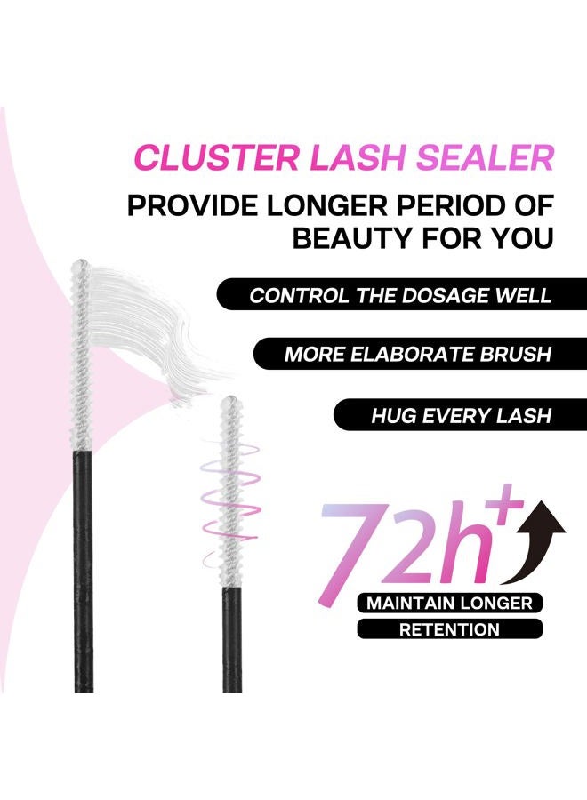 Calailis Cluster Lash Glue Lash Sealer and Lash Remover Kit, Super Strong Hold and Long Lasting 72 Hours Lash Bond and Seal Quick Gentle Clean Non-Irritating Lash Extension Remover - Image 4