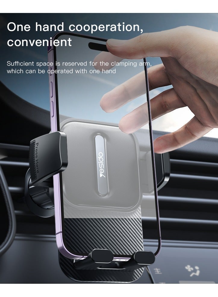 يسيدو حامل هاتف للسيارة ذو تثبيت آمن من Yesido C167، يُثبّت على فتحة التهوية، مناسب لجميع الهواتف الذكية - Image 3