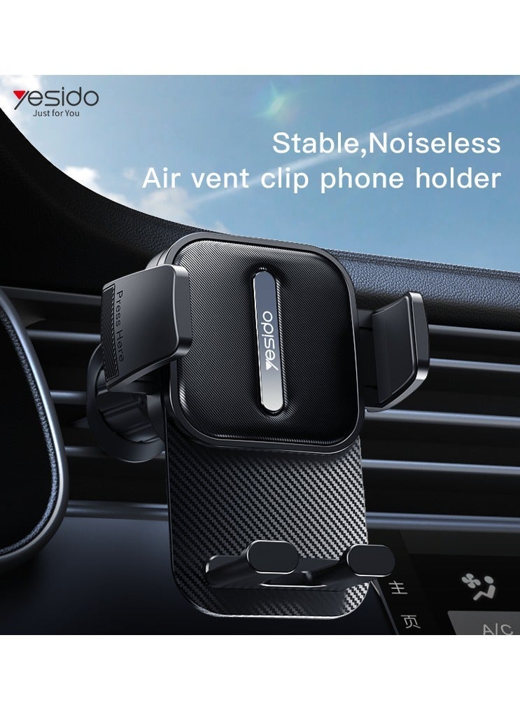 يسيدو حامل هاتف للسيارة ذو تثبيت آمن من Yesido C167، يُثبّت على فتحة التهوية، مناسب لجميع الهواتف الذكية - Image 2