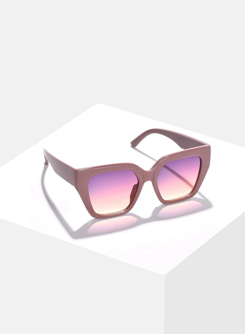 Haute Sauce Mirrored Lens Brown Butterfly Sunglasses