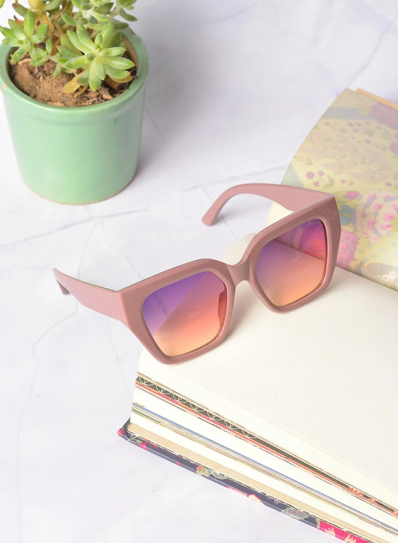 صوص هاوت Mirrored Lens Brown Butterfly Sunglasses