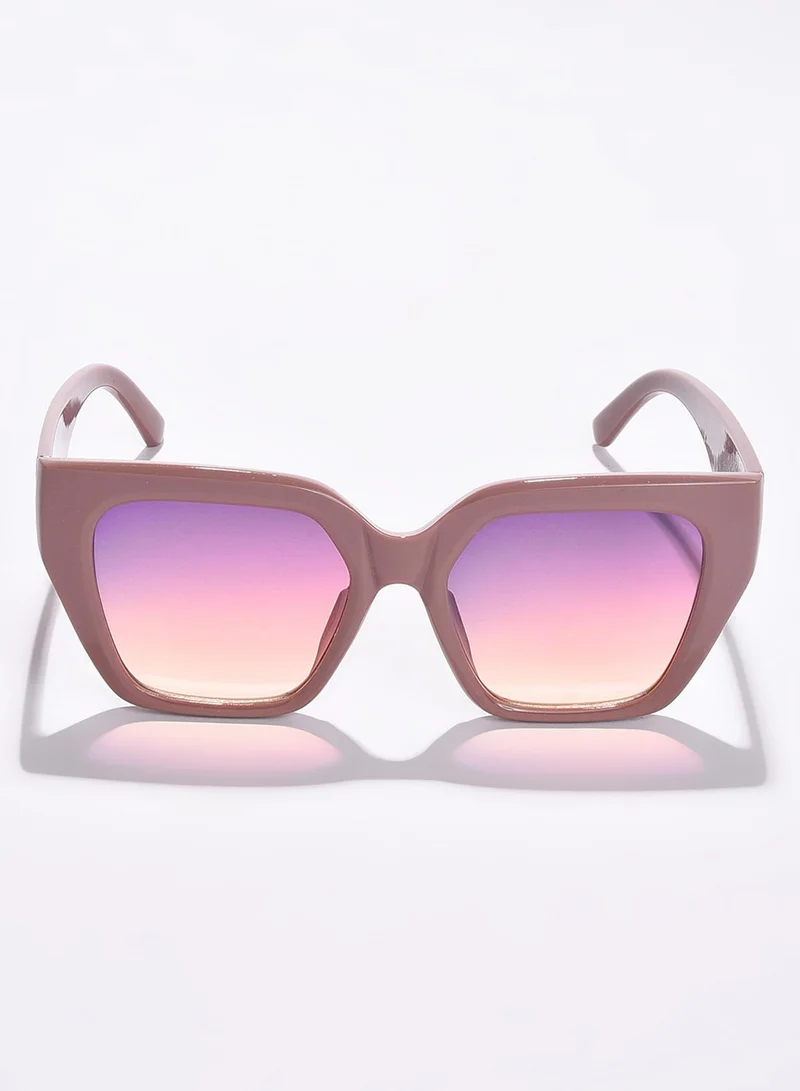 Haute Sauce Mirrored Lens Brown Butterfly Sunglasses