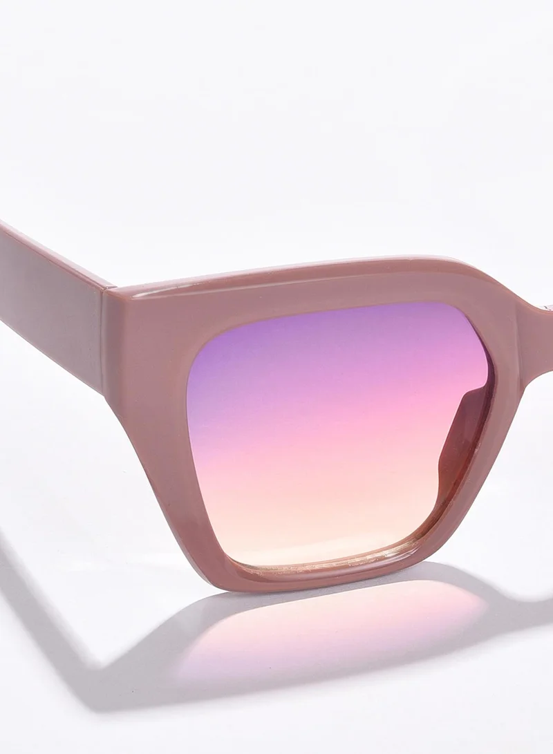 صوص هاوت Mirrored Lens Brown Butterfly Sunglasses