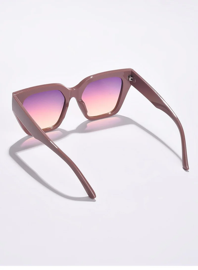 صوص هاوت Mirrored Lens Brown Butterfly Sunglasses