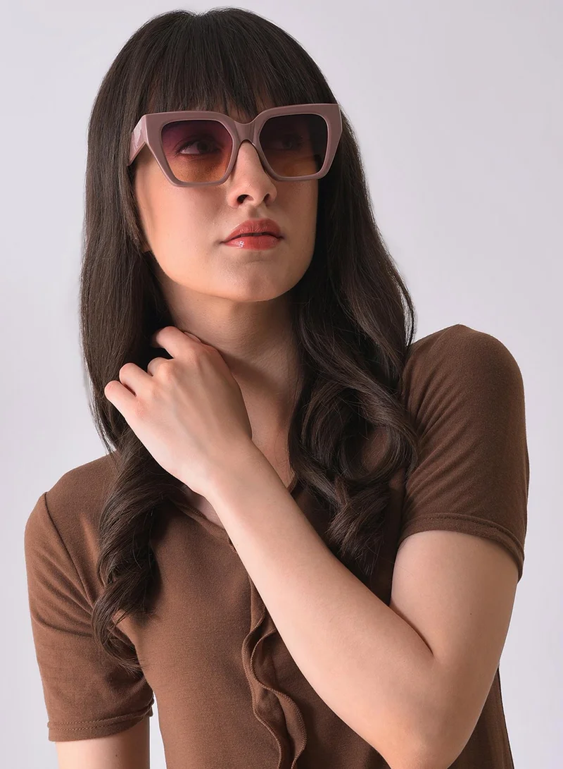 صوص هاوت Mirrored Lens Brown Butterfly Sunglasses