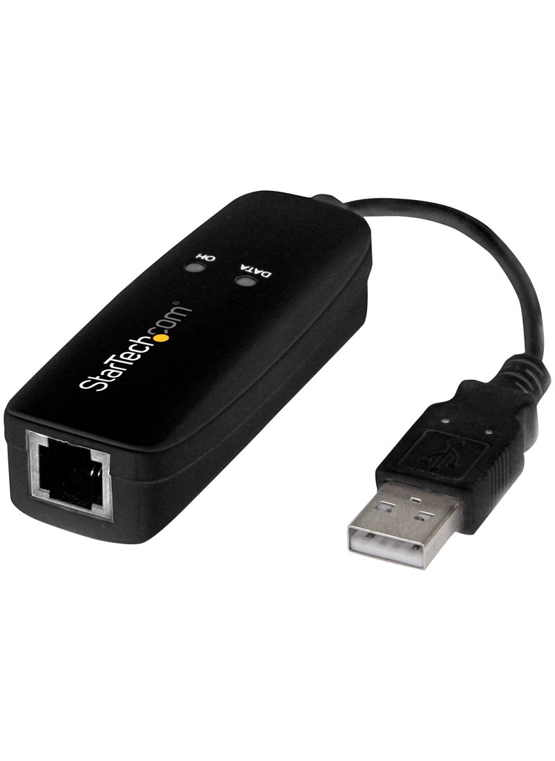 Startech.com StarTech.com USB 2.0 Fax Modem - 56K External Hardware Dial Up V.92 Modem/ Dongle/Adapter - Computer/Laptop Fax Modem - USB to Telephone Jack - USB Data Modem - Network Fax/CMR/POS, TAA (USB56KEMH2)  - Image 3
