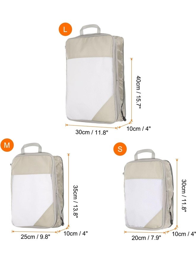HOMESTAR 3 Pcs Compression Packing Cubes Bags , Compressible Space-Saving Packing Cubes for Travel - Compression Bags, Luggage Organizer, Home Travel Essentials - Image 3