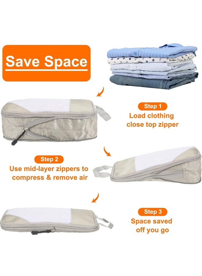 HOMESTAR 3 Pcs Compression Packing Cubes Bags , Compressible Space-Saving Packing Cubes for Travel - Compression Bags, Luggage Organizer, Home Travel Essentials - Image 4