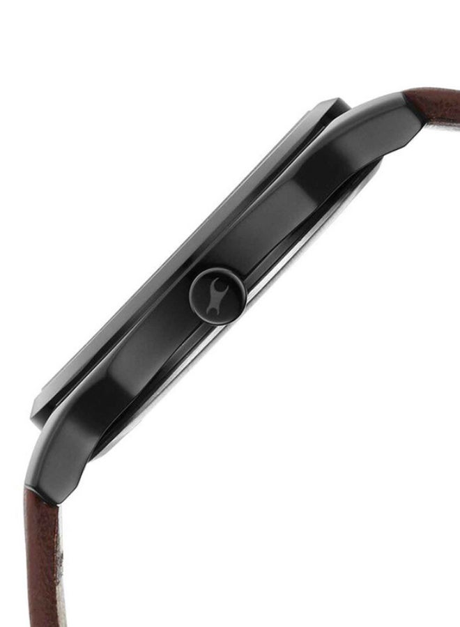 Fastrack Stunners Analogue Watch Silver Round Dial  Brown Strap for Men's - Image 4