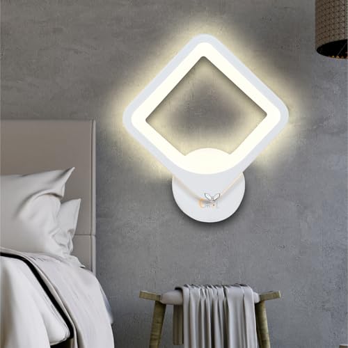 Errol White Body Wall Lights, Stylish Wall lamp | Wall Light | Wall lamp for Living Room | Fancy Lights for Wall, Bedroom, Home Decoration, Color-Warm White(Square) - Image 2