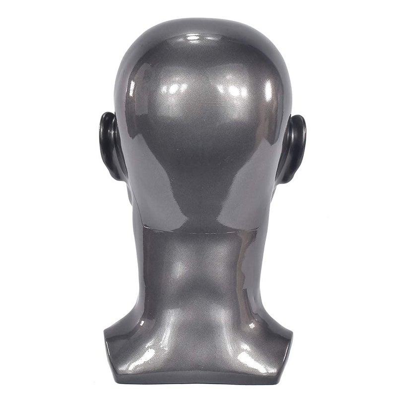 Ba Sha PVC Mannequin Head Black Male Manikin Dummy Stand Model Display Hat Scarf Wigs Hair Glasses Hat Beauty Styling Tool with Mount Hole L30HH - Image 5