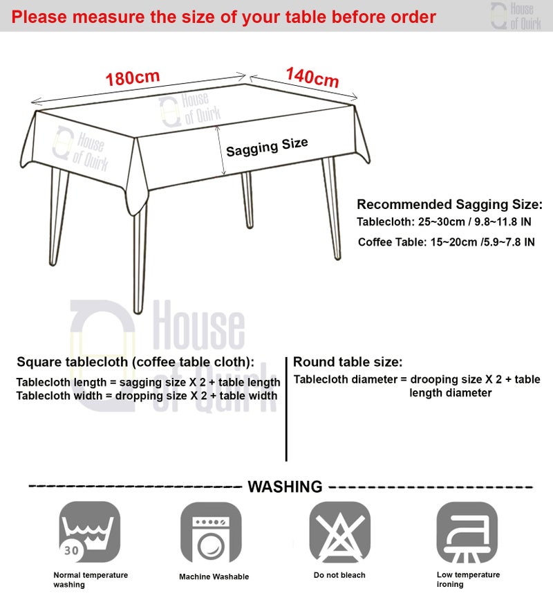 House of Quirk Dining Table Cover Waterproof for Kitchen Dining, Polyester Table Cloth Dust and Oil Repellent, Kitchen Décor (140x180cm, Indigo Motif, 1 Table Cover) - Image 5